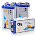 9V Rechargeable Battery - Lithium Ion 600mAh (4-Pack)