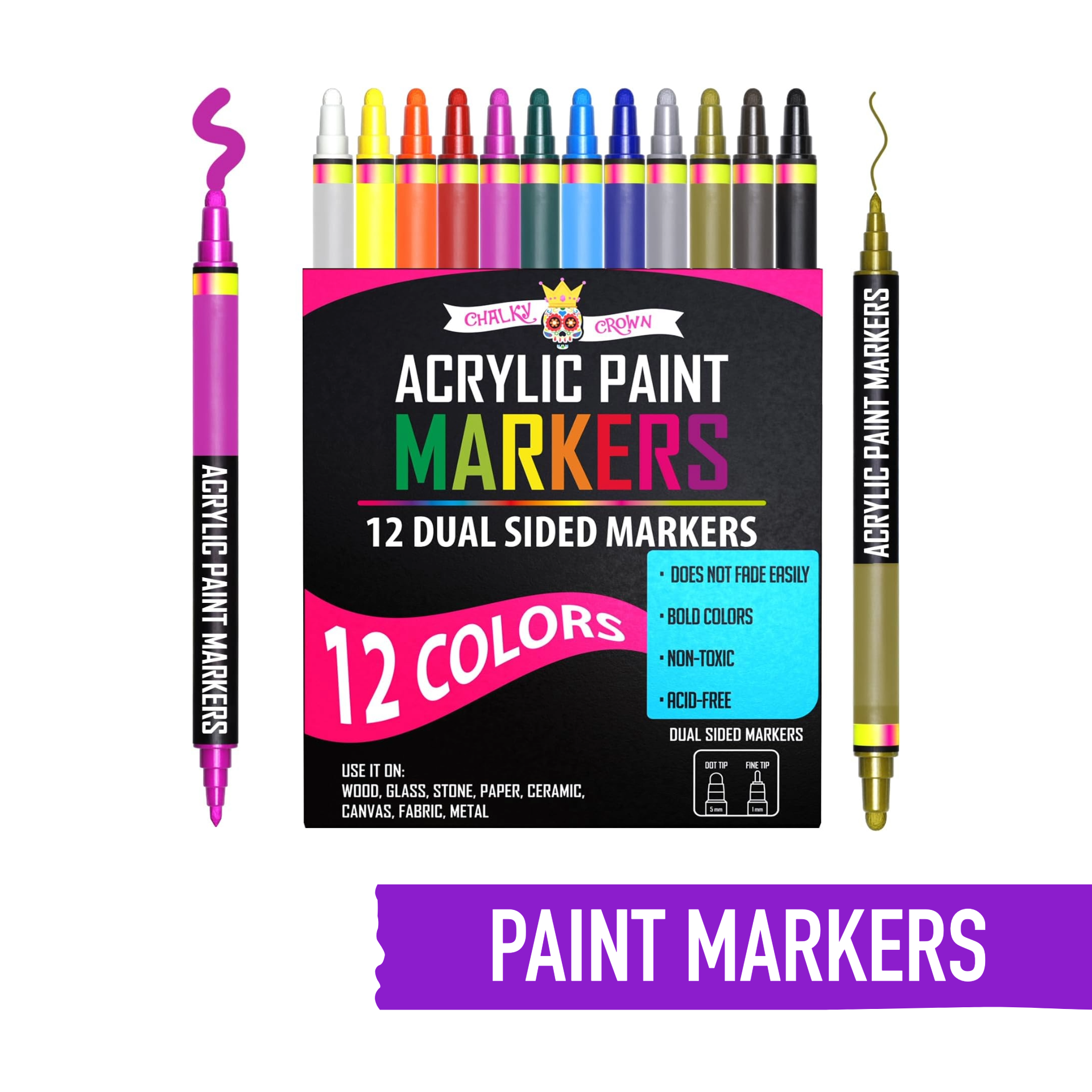 Acrylic Paint Markers (12 Pack)